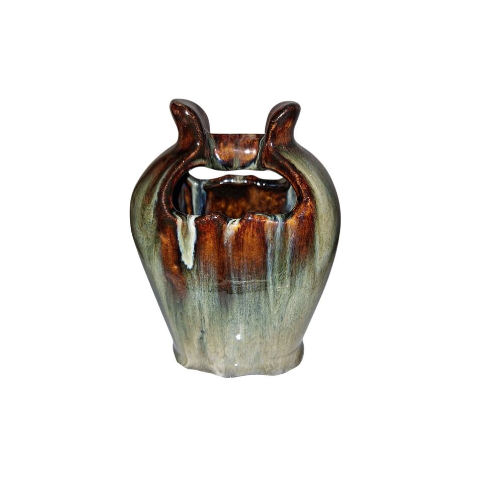 Studio‎ Pottery Drip Glazed Vase Signed X Midcentury Modern Home Decor